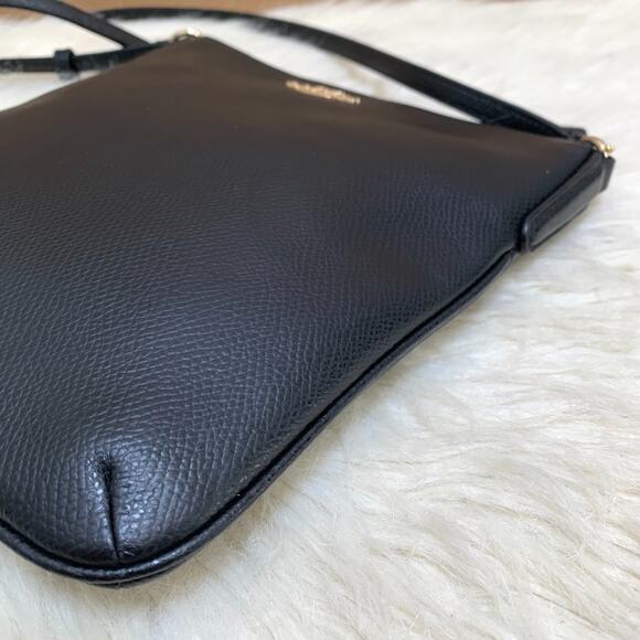 COACH Black Crossgrain Leather Large Slim N/S Swing Pack Crossbody F36063 - Picture 10 of 14